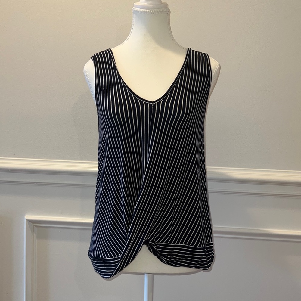 Sunday In Brooklyn Evereve Blue Top with White Stripes Size XS